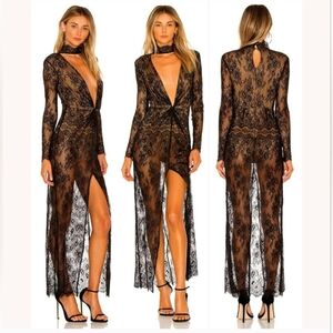 MAJORELLE Callisto Black Lace Dress